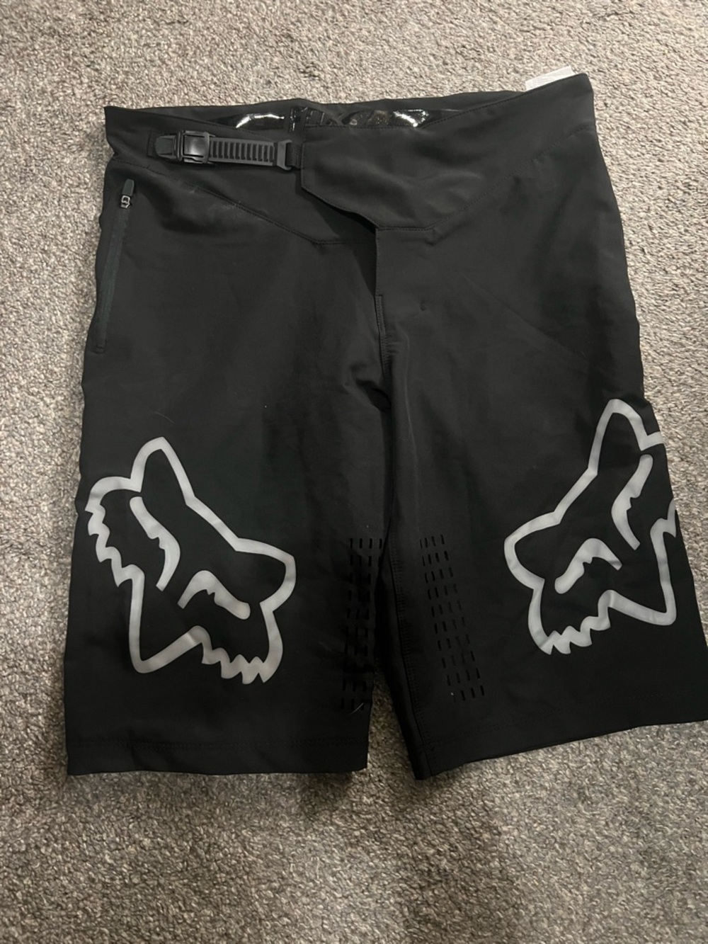 Fox Men’s Black MTB Shorts with Reflective Fox Head Logos